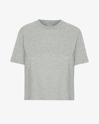 Organic Boxy Crop Tee - Heather Grey