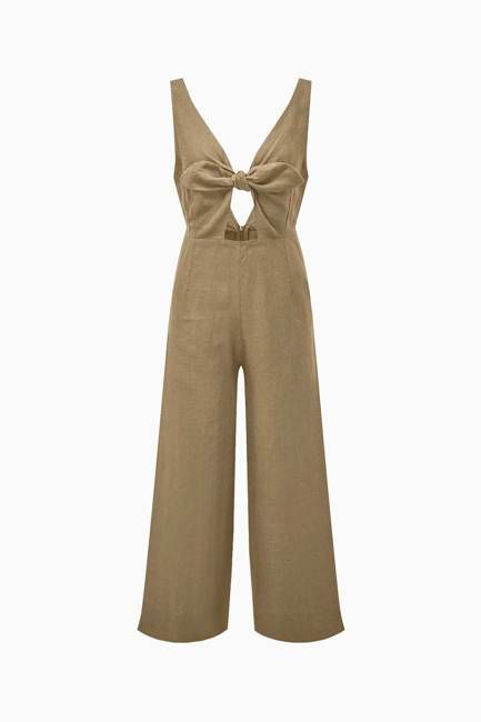 arkitaip Gretl Linen Jumpsuit in taupe
