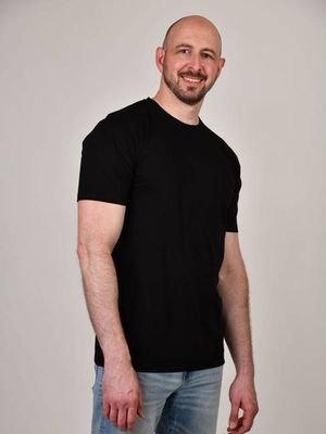 Organic Extra Long Slim T-Shirt (Black)