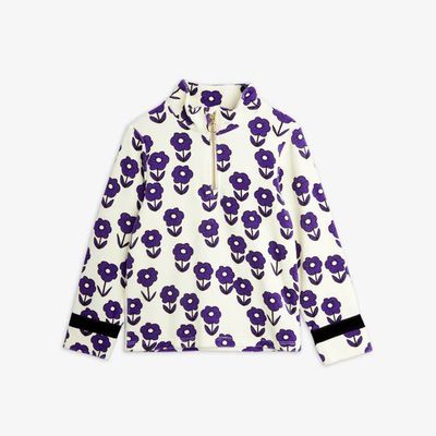 Spaceflower velour zip top