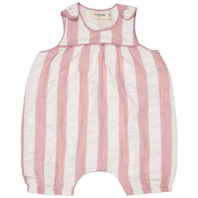 Baby Playsuit (Seersucker Wide Stripe) - Pink