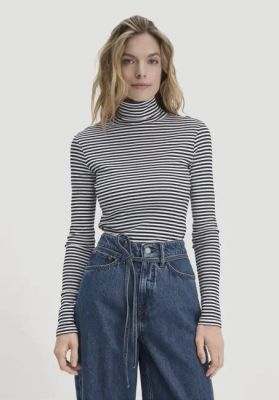 Striped softrib longsleeve fitted made of organic cotton and modal