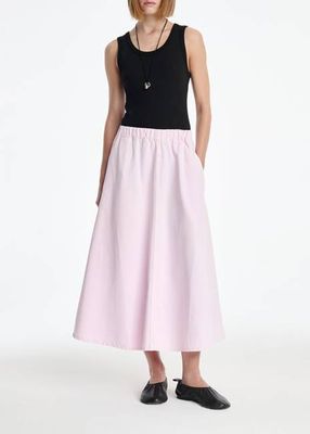 AGOLDE x MARIA MCMANUS Circle Skirt (Flyweight) in Stone Wash Powder Pink