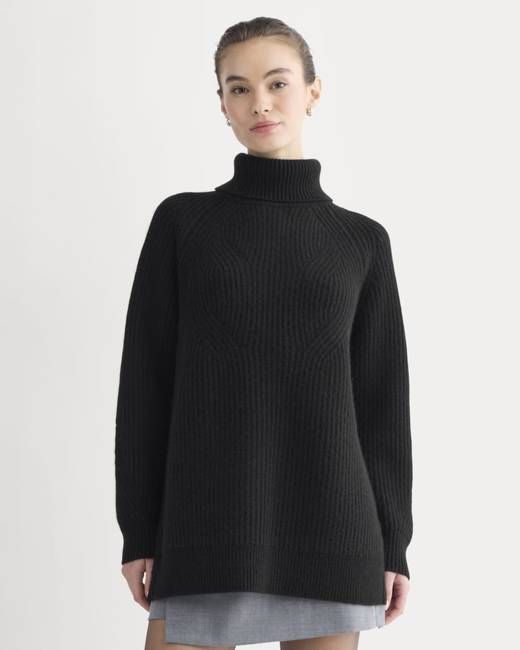 Cocoon Turtleneck in Wool Cashmere | Black