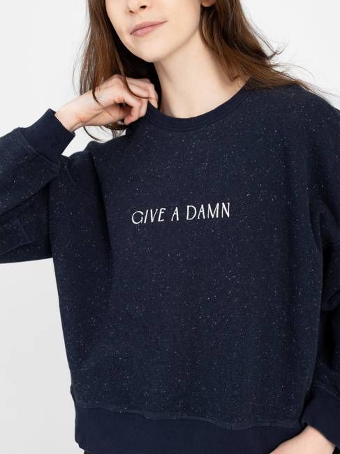 GIVE A DAMN Embroidered Organic Pullover