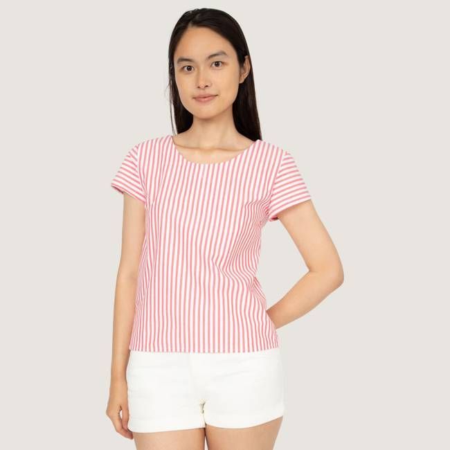 Sommer-Shirt Coube Sommerstreifen rot/weiß