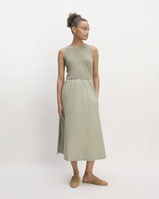 The Supima® High-Neck Riviera Dress | Sage Green