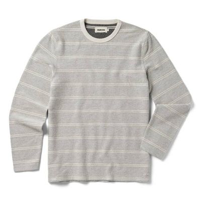 The Morgan Crewneck in Ash Stripe