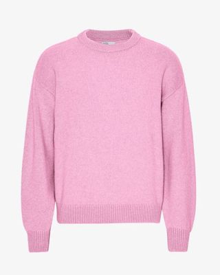 Oversized Merino Wool Crew - Cherry Blossom