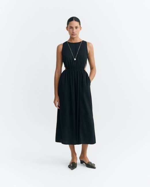 Kin black midi dress