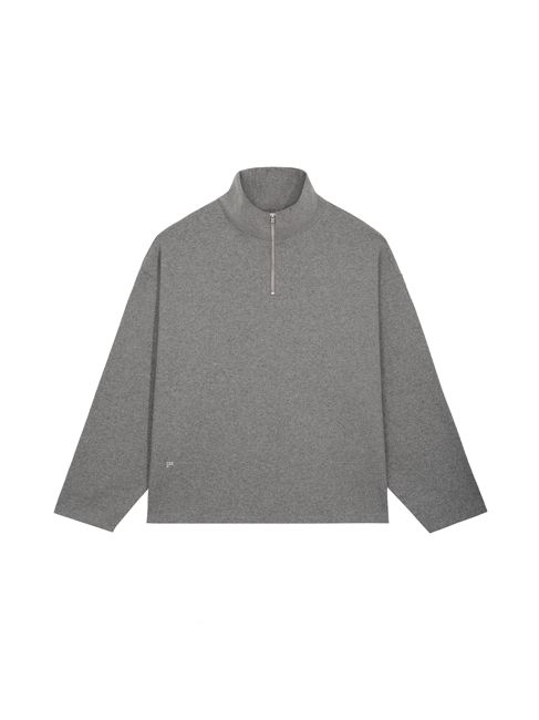 Archive Women's Recycled Wool Jersey Half-Zip Sweater—volcanic grey