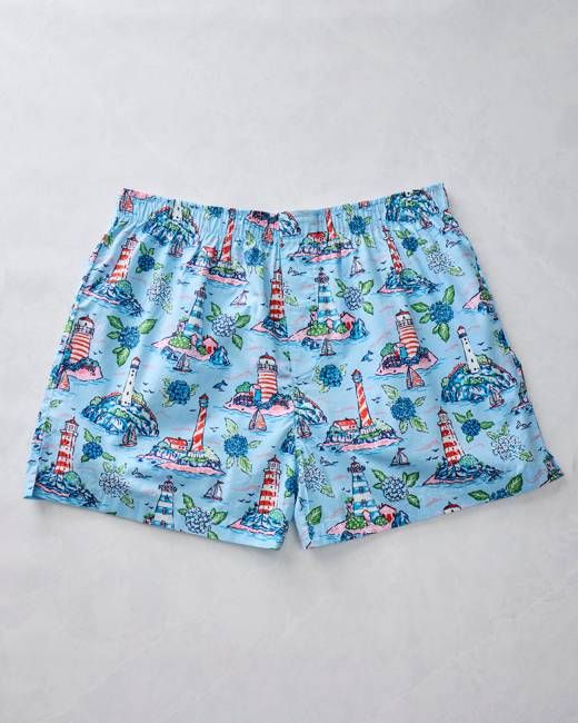Lighthouse Keeper - Men's Boxer - Blue Hydrangea