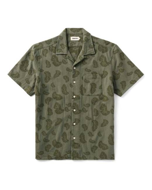 The Hawthorne Shirt in Burnt Olive Floral Jacquard