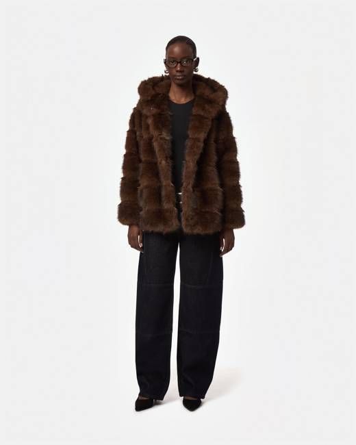 Apparis Cel Mink Hooded Coat