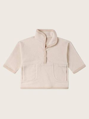 Mandelfarbenes Fleece-Sweatshirt