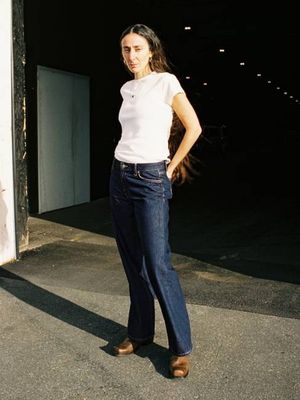 Wide Heidi Classic Blue loose wide-leg jeans | Nudie Jeans