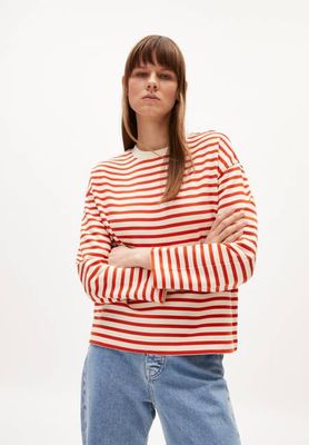 FRANKAA MAARLEN STRIPE SWEAT | emergency red-undyed
