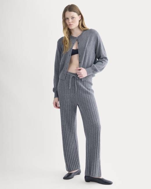 Straight-Leg Pant in Wool Cashmere | Heather Charcoal