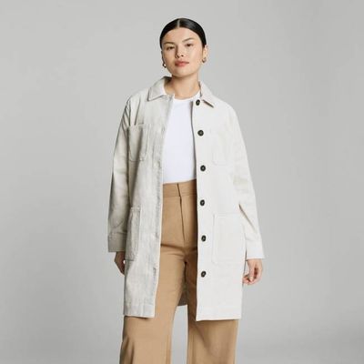 The Corduroy Long Shirt Jacket | Sandstone