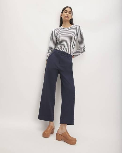 The Organic Wide-Leg Pant | Navy