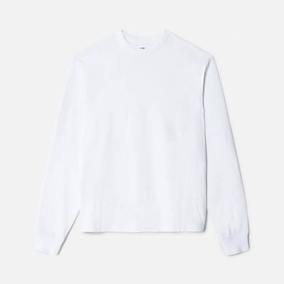Long Sleeve Boyfriend Tee - Optic White