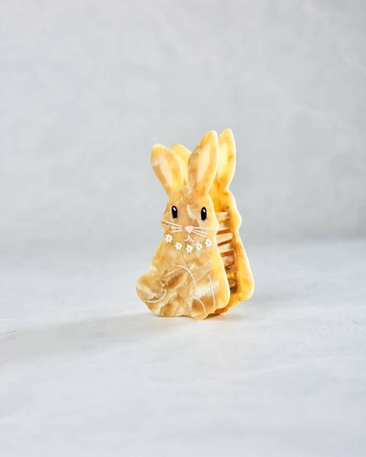 Ivory Combo - Hand Painted Bunny Claw Hair Clip - Solar Eclipse