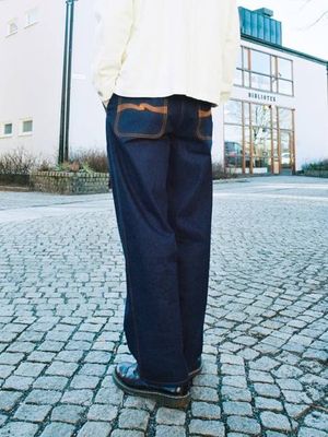 Tuff Tony Worker Hose Painter Denim mit hoher Taille | Nudie Jeans