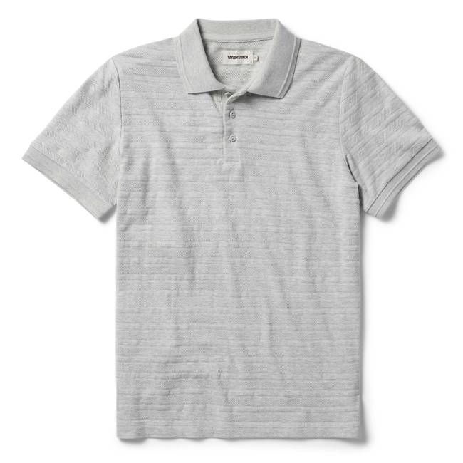The Jacquard Polo in Ash Heather