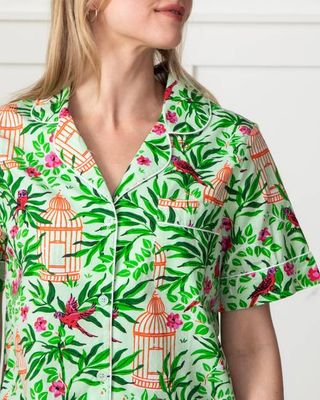 Birds of a Feather - Short Sleeve Top & Cropped Pants Set - Kiwi Slice