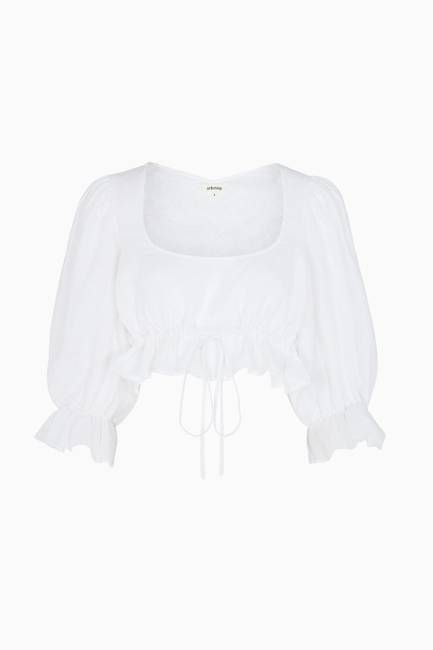 The Carla Puffed Sleeves Blouse in white