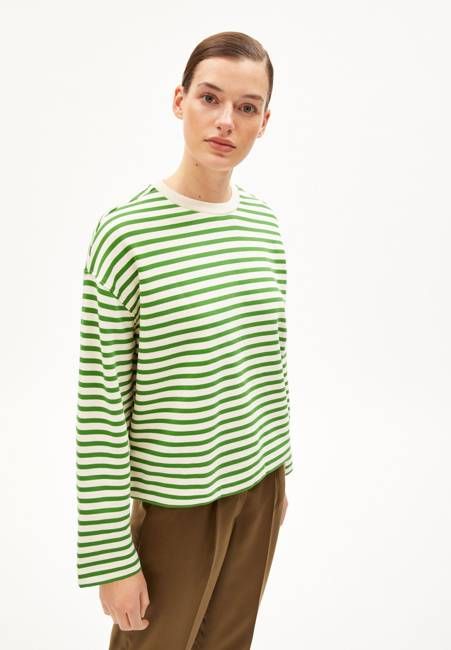 FRANKAA MAARLEN STRIPE SWEAT | undyed-ivy green