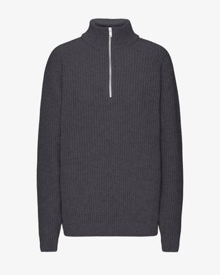 Merino Quarter Zip - Lava Grey