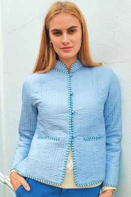 Cotton Quilted Jacket | Steel Blue