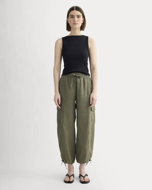 The Cargo Curve Pant in Linen | Kalamata