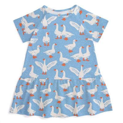 Milwaukee Dress - Silly Geese Blue