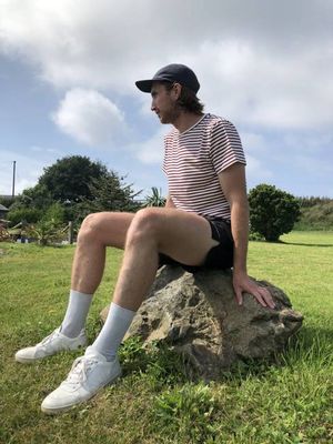 Organic Double wide stripe Tee