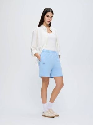 Womens 365 Midweight Mid Length Shorts—Dewdrop Blue
