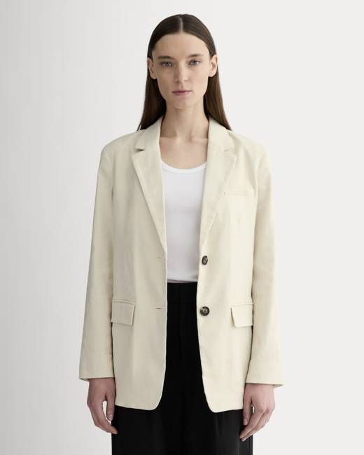 The Oversized Blazer in Stretch Linen | Birch