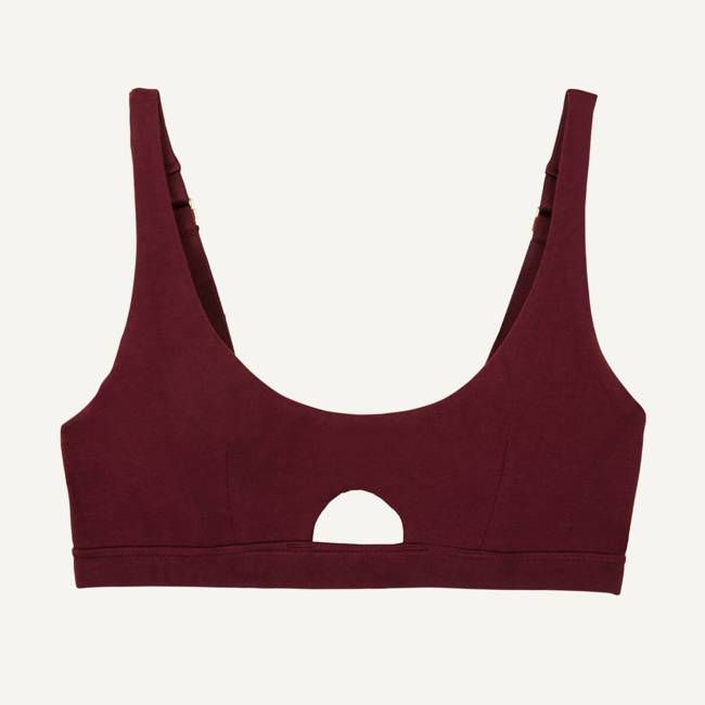 Organic Cotton Keyhole Soft Bra in Garnet