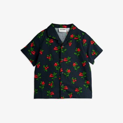 Lingonberries woven short sleeve shirt