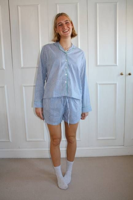 Blue Gingham Short Pyjama Set