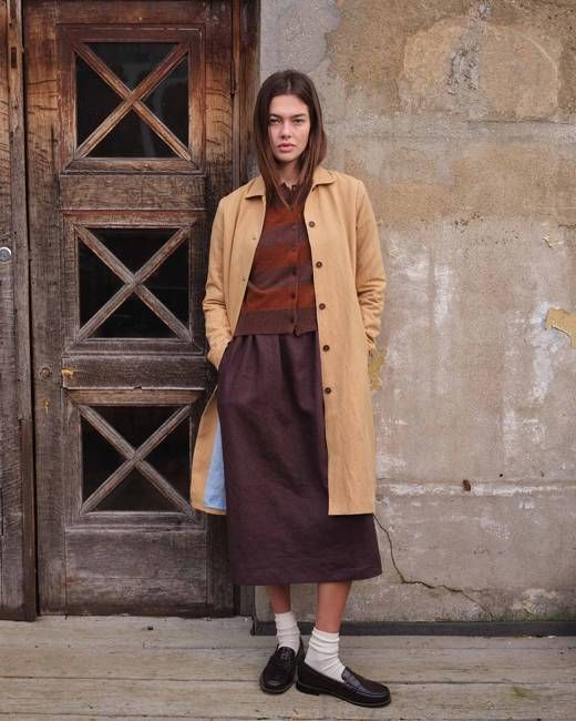 Coat No.11 in Lark Tan Cotton Linen Canvas