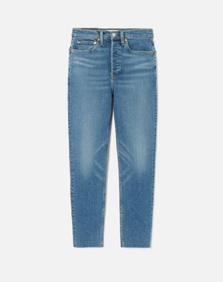 Comfort Stretch High Rise Ankle Crop - French Blue