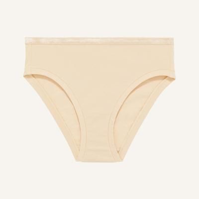 Organic Cotton Mid-Rise Bikini in Wheat