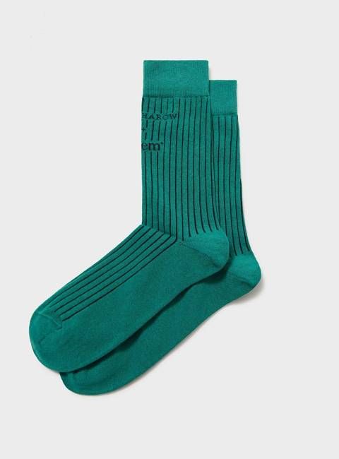 Recycled British Ribbed Cotton Upbeat Green Men's Socks
