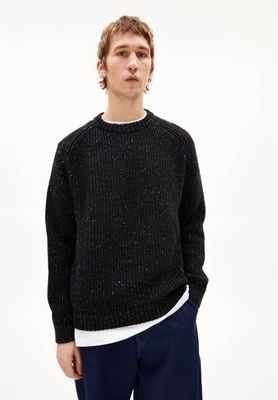 KIAANO TWEED KNIT SWEATER | black-oatmilk tweed