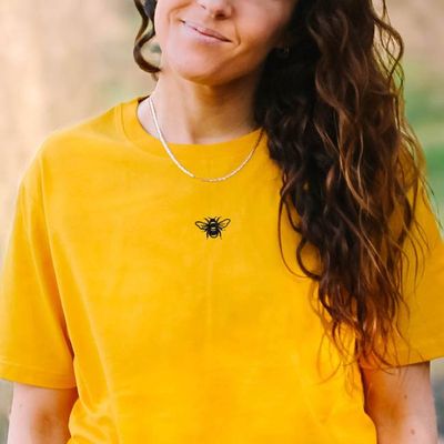 Tiny Embroidered Bumble Bee T-Shirt (Unisex)