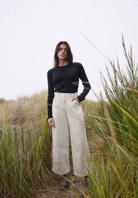 Wide Trouser Stone Brushed Twill