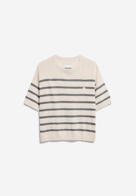 STRIPE LINEN BLEND SWEATER | undyed-space steel