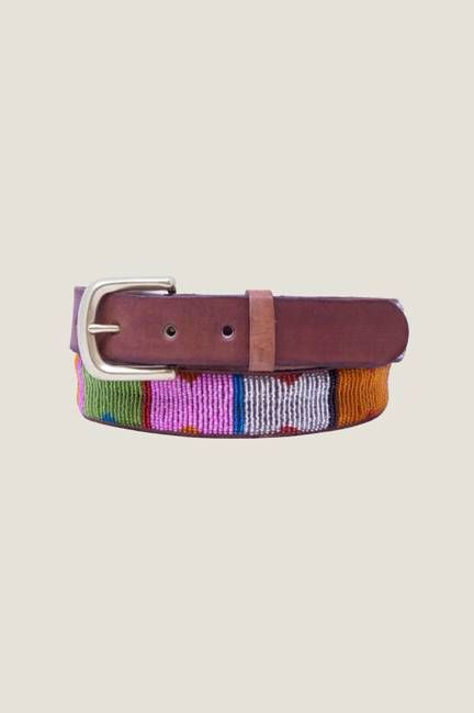 Notch Square Belt | Multicoloured/Tan